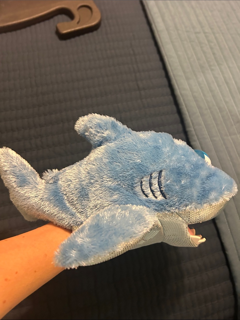 Blue Plush Shark puppet